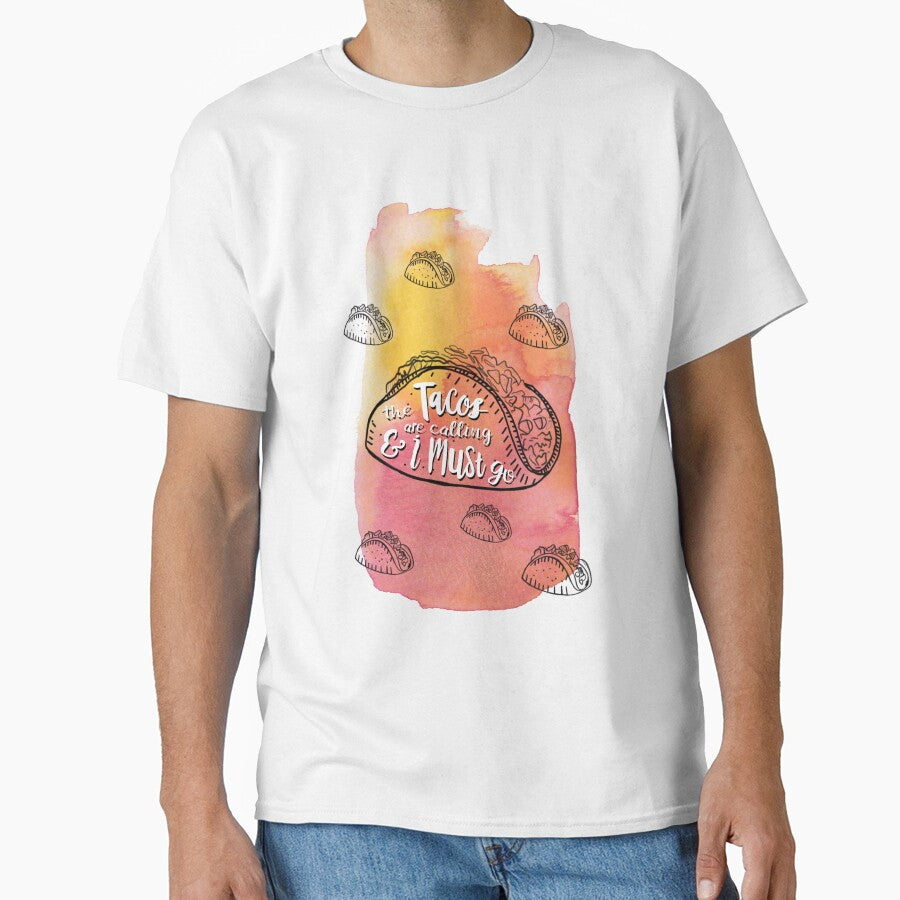 The Tacos Are Calling - Watercolor by colorsnack T-Shirts, Hoodie, Sweatshirt | BlankRebels.com (Image 1)