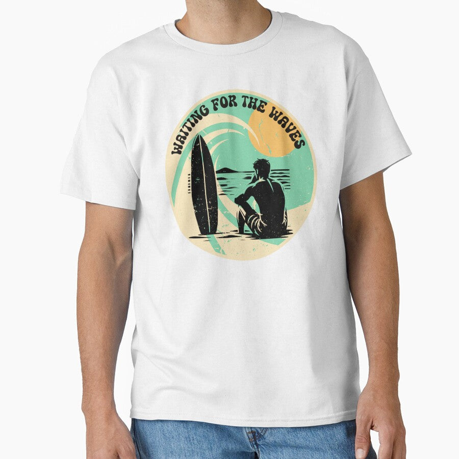 Funny Surfing Waiting Waves Surfboard Lovers Surf T-Shirts, Hoodie, Sweatshirt