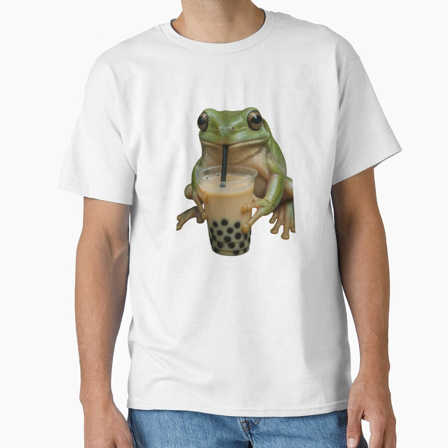 Boba Frog – Cute Bubble Tea Drinking Frog Design by printwithkacie T-Shirts, Hoodie, Sweatshirt | BlankRebels.com (Image 1)
