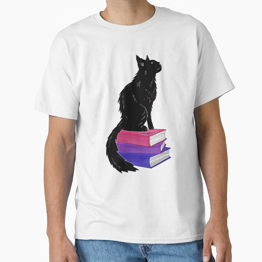 subtle bi pride black literary cat by lavender-skyes T-Shirts, Hoodie, Sweatshirt | BlankRebels.com (Image 1)