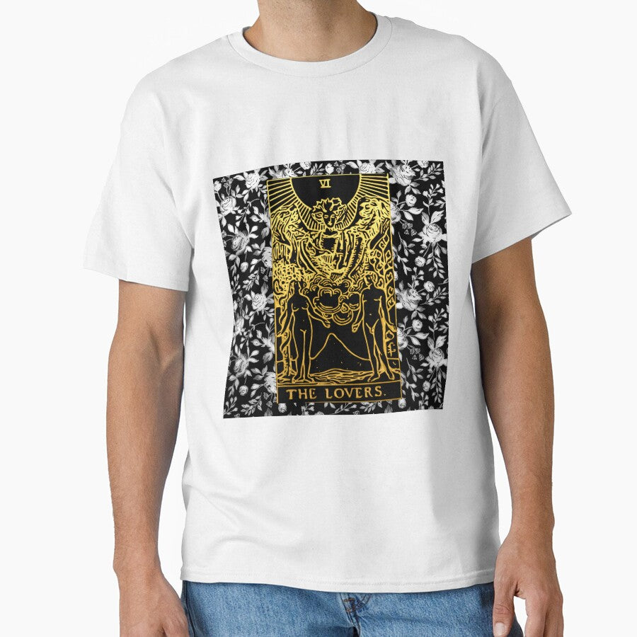 Floral Tarot Print - The Lovers by Annalee Beer T-Shirts, Hoodie, Sweatshirt | BlankRebels.com (Image 1)