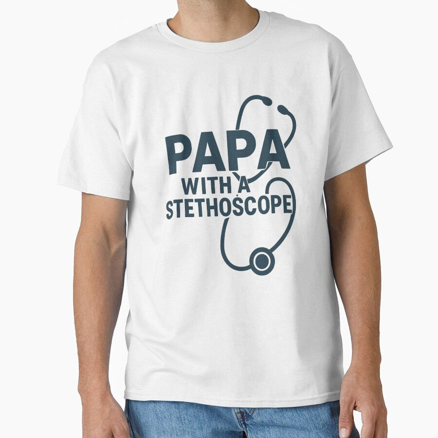 Papa With A Stethoscope Father's Day by MonetObsidian T-Shirts, Hoodie, Sweatshirt | BlankRebels.com (Image 1)