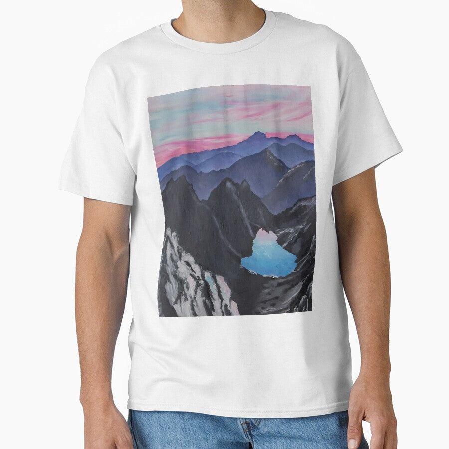 Majestic Mountain Landscape at Dusk by Katherine Miller Art T-Shirts, Hoodie, Sweatshirt | BlankRebels.com (Image 1)