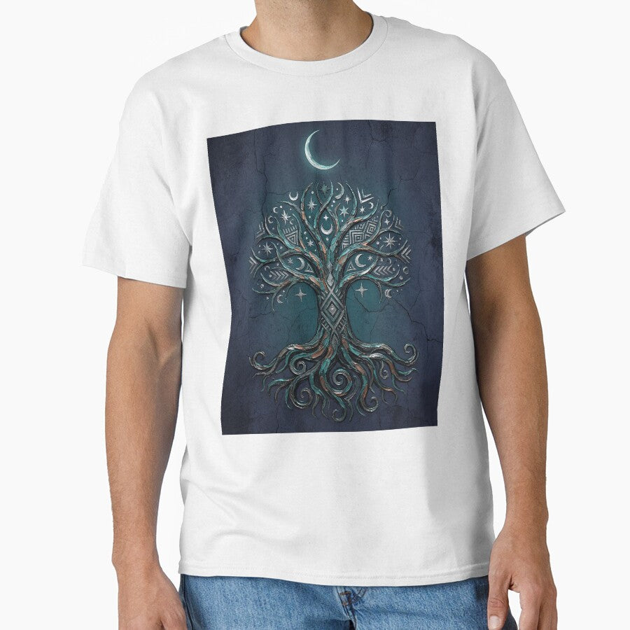 Tree of Life Under Crescent Moon - Dark Aesthetic by BrickByDream T-Shirts, Hoodie, Sweatshirt | BlankRebels.com (Image 1)
