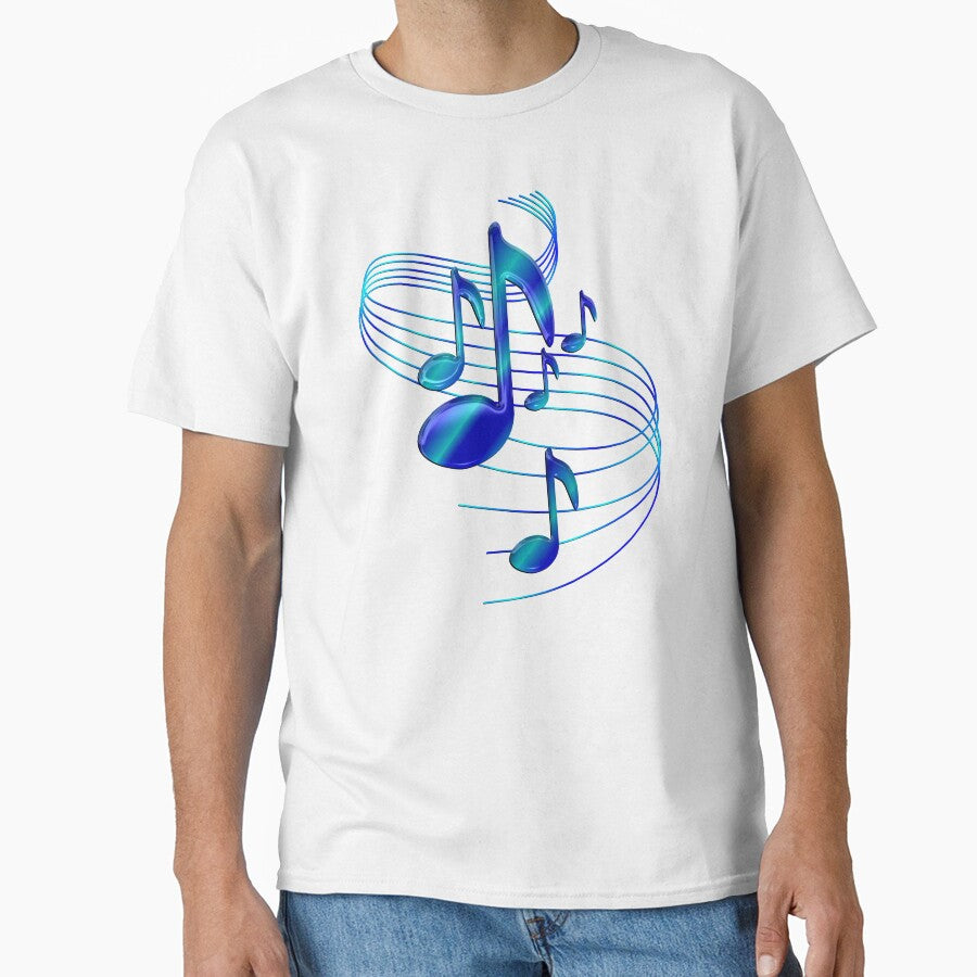 Blue Flowing Music Notes by CoolDoodles T-Shirts, Hoodie, Sweatshirt | BlankRebels.com (Image 1)