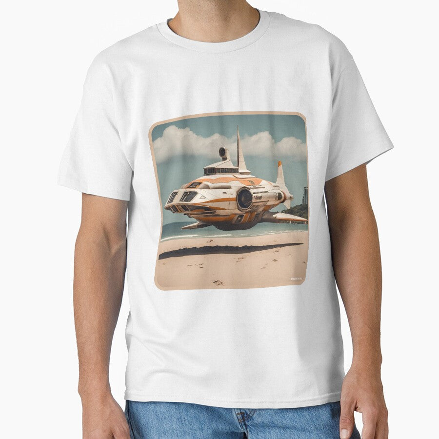 Scifi Shark Spaceship on a beach by Funktastic Designs