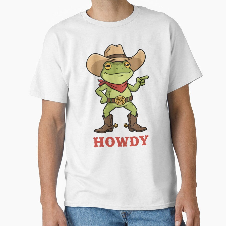 Howdy Frog Funny Cowboy Meme T-Shirts, Hoodie, Sweatshirt