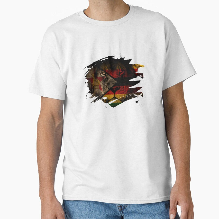 Zimbabwe Lion Flag Paint Splatter by ockshirts