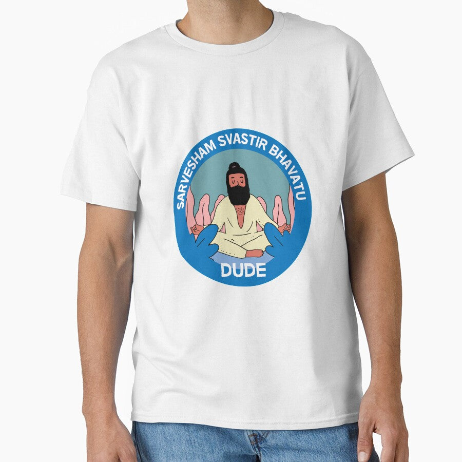 Funny Yoga Meditation shirt - Funny Yoga Meditation Dude- Sarvesham Svastir Bhavatu - Yoga Leggings - Funny Yoga Gifts by happygiftideas