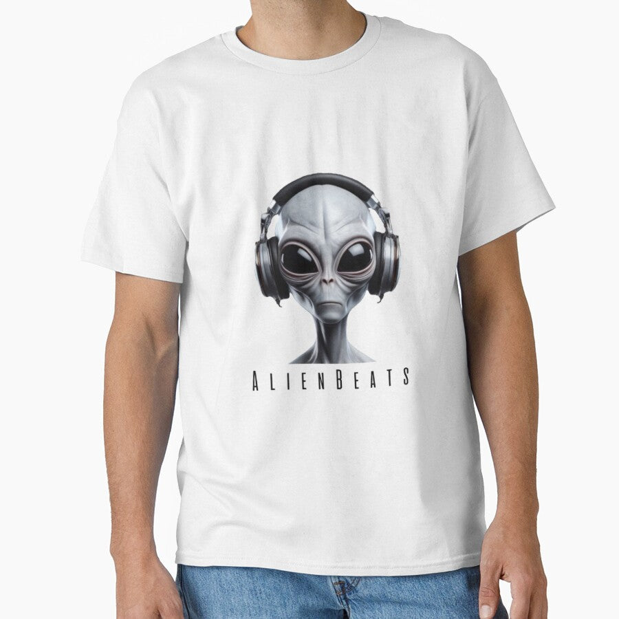 Alien Beats Cosmic DJ Portrait - Alien T-Shirt Design by GreenGirl-store Hoodie, Sweatshirt | BlankRebels.com (Image 1)