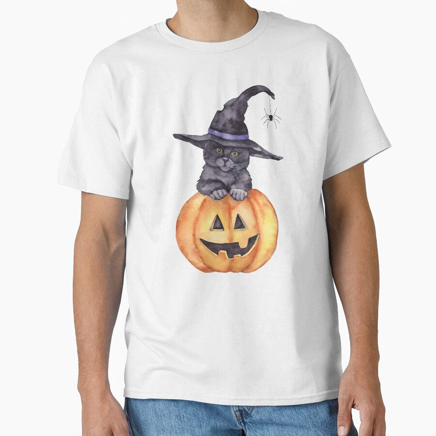 Halloween cat in a wizard hat. by InnaPatiutko T-Shirts, Hoodie, Sweatshirt | BlankRebels.com (Image 1)