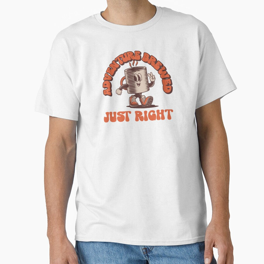Retro Adventure Brewed Just Right Travel Coffee Graphic by Bold & Brewed T-Shirts, Hoodie, Sweatshirt (Image 1)