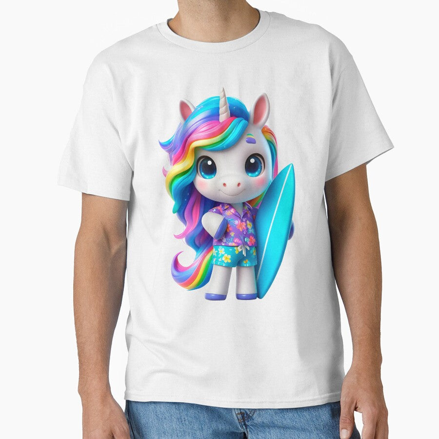 Cute Hawaiian Rainbow Unicorn with surf board by Nathalymx T-Shirts, Hoodie, Sweatshirt | BlankRebels.com (Image 1)