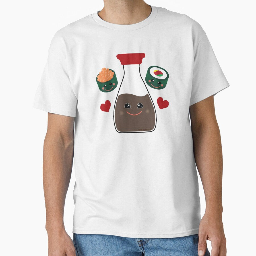 Kawaii Sushi Design | Soy Sauce and Maki by OhBoyLoveIt T-Shirts, Hoodie, Sweatshirt | BlankRebels.com (Image 1)