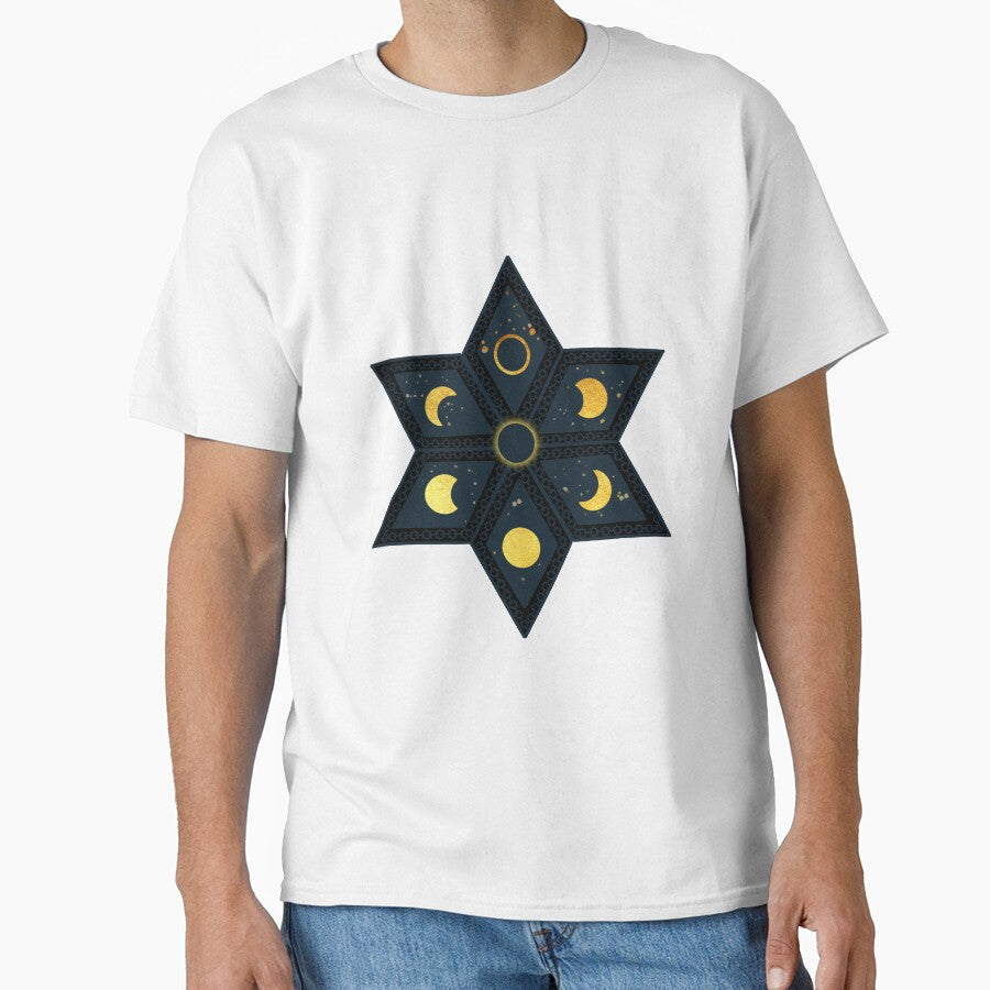 Star with golden phases of the moon by Nendo T-Shirts, Hoodie, Sweatshirt | BlankRebels.com (Image 1)