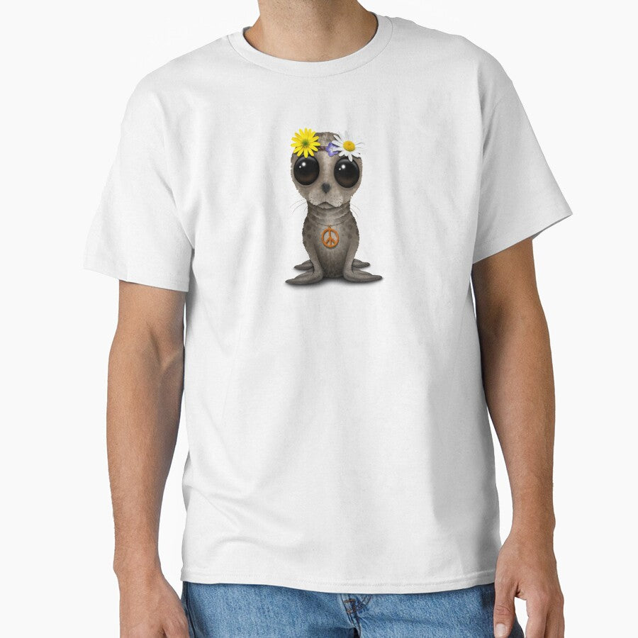 Cute Baby Seal Hippie by JeffBartels T-Shirts, Hoodie, Sweatshirt | BlankRebels.com (Image 1)