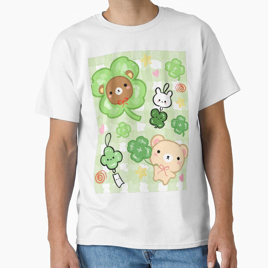 Kawaii Clover Bears by starbunnykawaii T-Shirts, Hoodie, Sweatshirt | BlankRebels.com (Image 1)