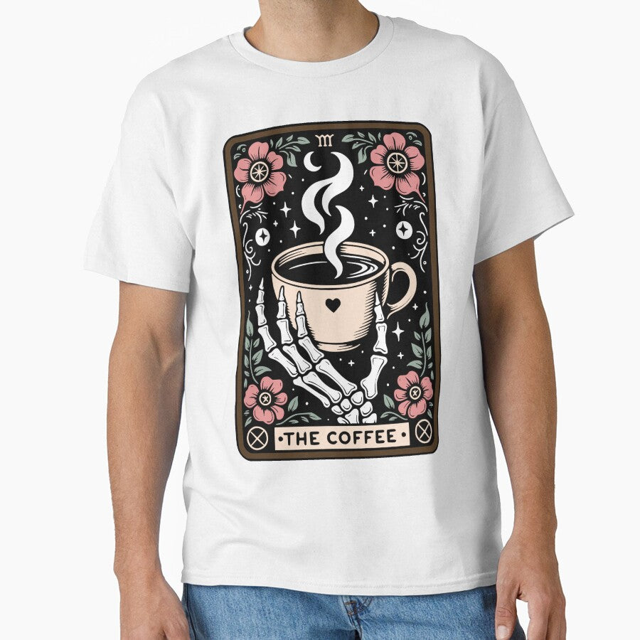 The Coffee Tarot Card With Skeleton Hand by shortblackcat T-Shirts, Hoodie, Sweatshirt | BlankRebels.com (Image 1)