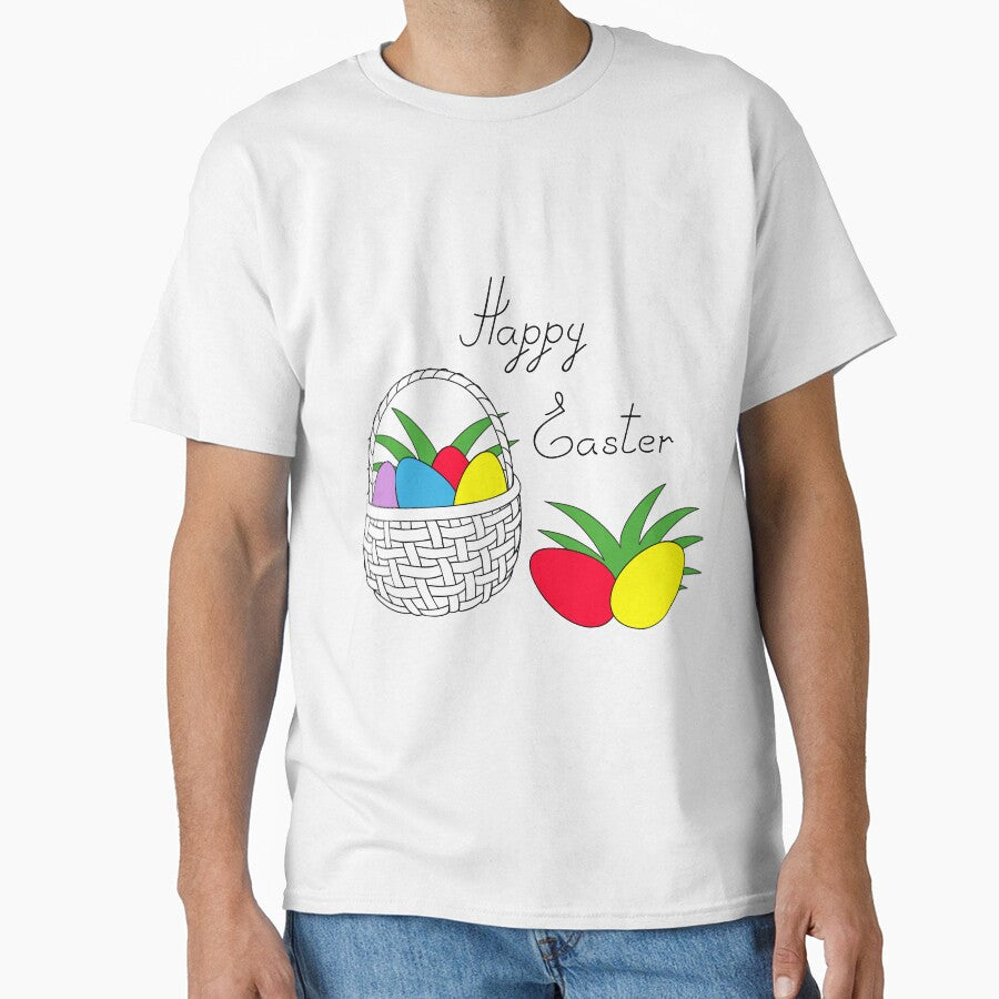 happy easter with basket and eggs by AlinNova T-Shirts, Hoodie, Sweatshirt | BlankRebels.com (Image 1)