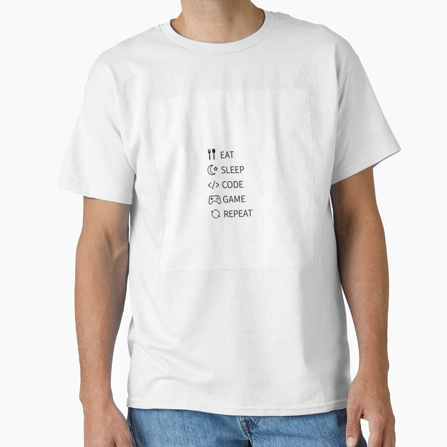 Eat Sleep Code Game Repeat – Programmer & Gamer Quote by GlitchGameStudio T-Shirts, Hoodie, Sweatshirt (Image 1)
