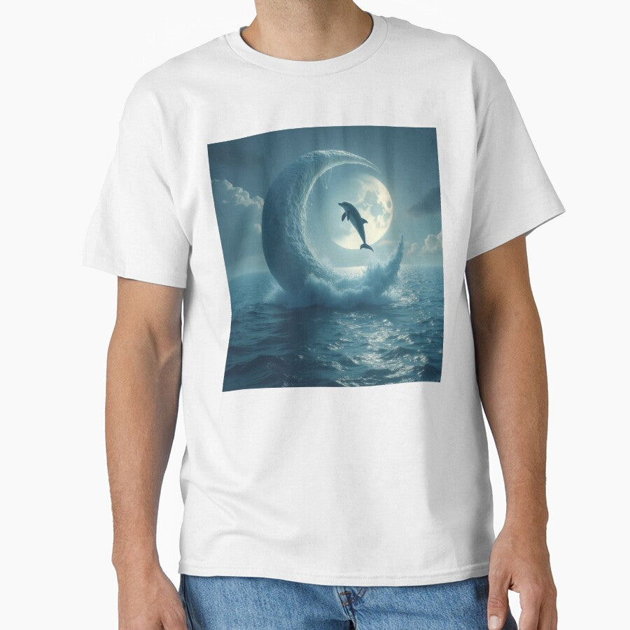 dolphin jumping in the moonlight by Legacydesignandcreations T-Shirts, Hoodie, Sweatshirt | BlankRebels.com (Image 1)