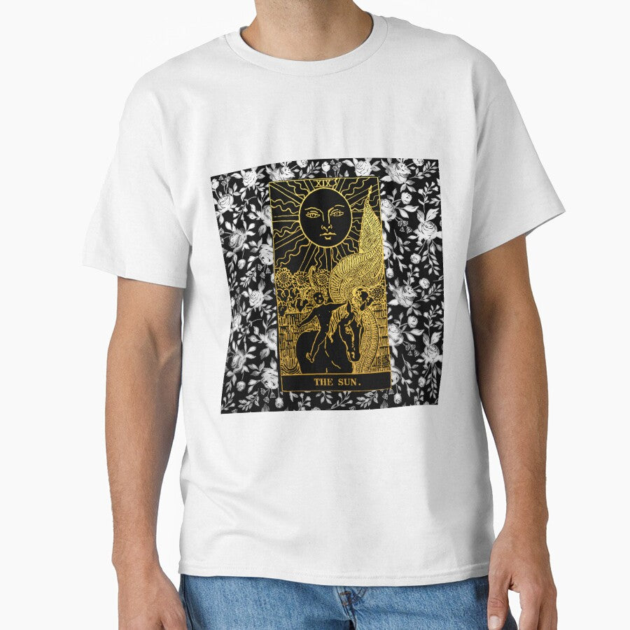 Floral Tarot Print - The Sun by Annalee Beer T-Shirts, Hoodie, Sweatshirt | BlankRebels.com (Image 1)