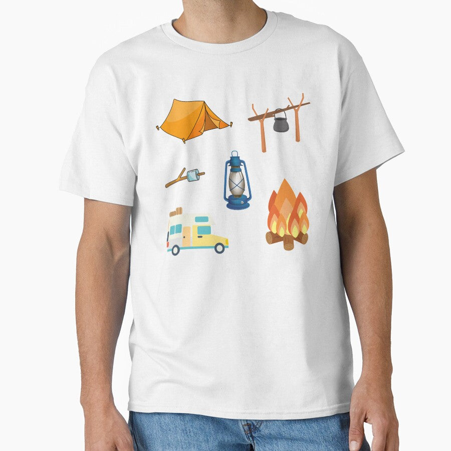 Campfire Tent Pan Marshmallows Camper Lamp Stickerpack by Web CreationsNL T-Shirts, Hoodie, Sweatshirt (Image 1)