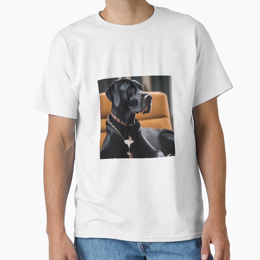 T-Shirt Black Great Dane Minimalist by Trialloja