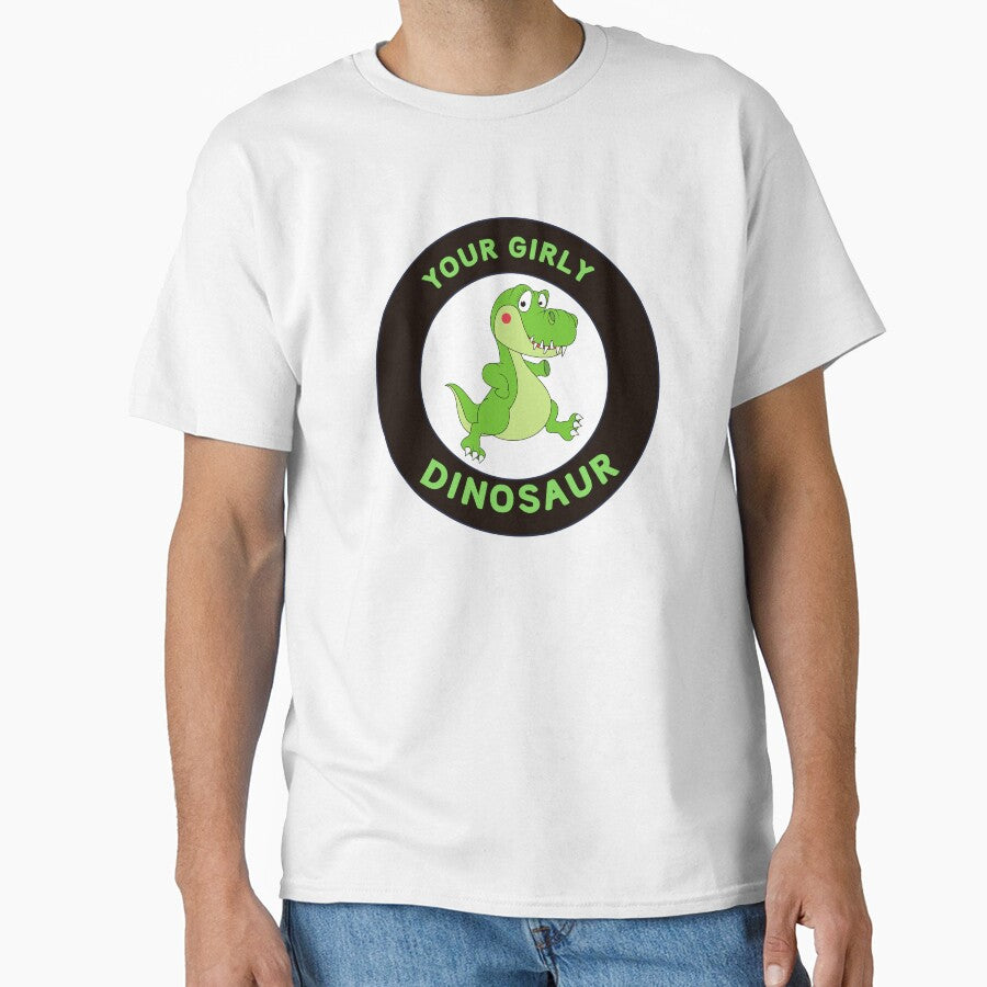 “Your Girly Dinosaur” Cartoon Dino Logo – Cute Green Dinosaur Design by Love3Happy T-Shirts, Hoodie, Sweatshirt (Image 1)