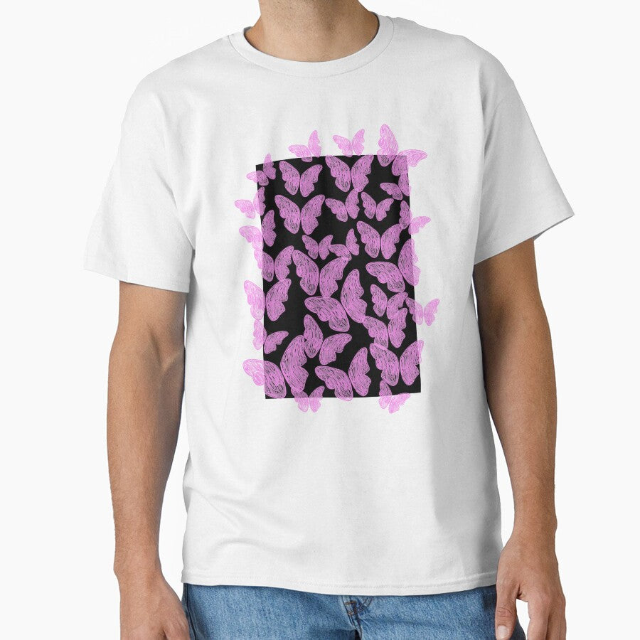 Bold Butterfly Vibes | Colorful Marker Doodle on Black by KaosK T-Shirts, Hoodie, Sweatshirt | BlankRebels.com (Image 1)