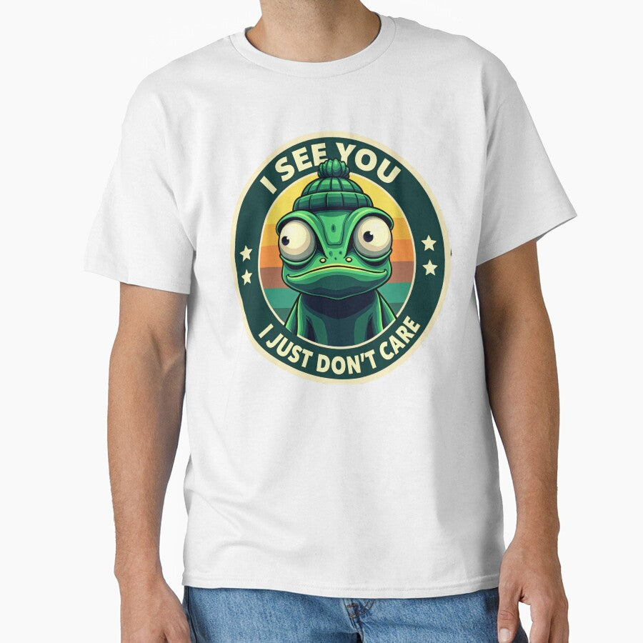 Funny Grumpy Chameleon Sarcastic Introvert Quote Retro Sunset by The Grumpy Pet Club T-Shirts, Hoodie, Sweatshirt (Image 1)