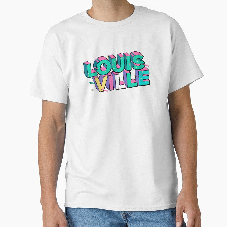 Louisville, Kentucky 90's Typography Lettering Illustration by Si Li T-Shirts, Hoodie, Sweatshirt | BlankRebels.com (Image 1)