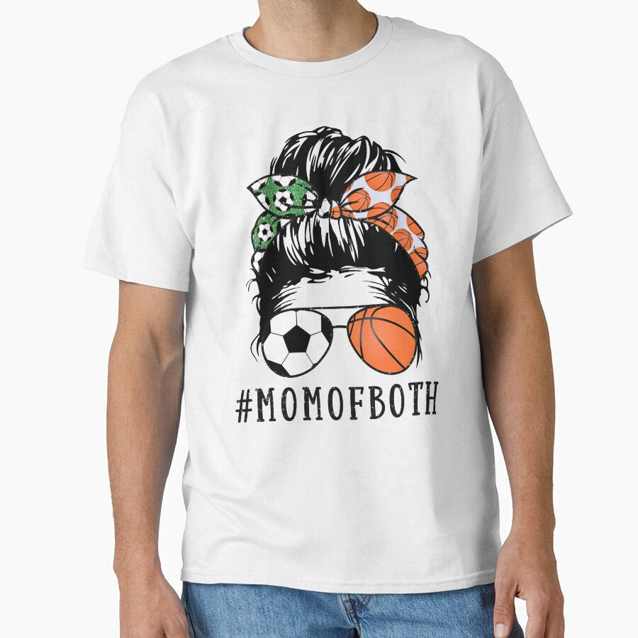 Soccer Basketball Mom of both by Amitta Art