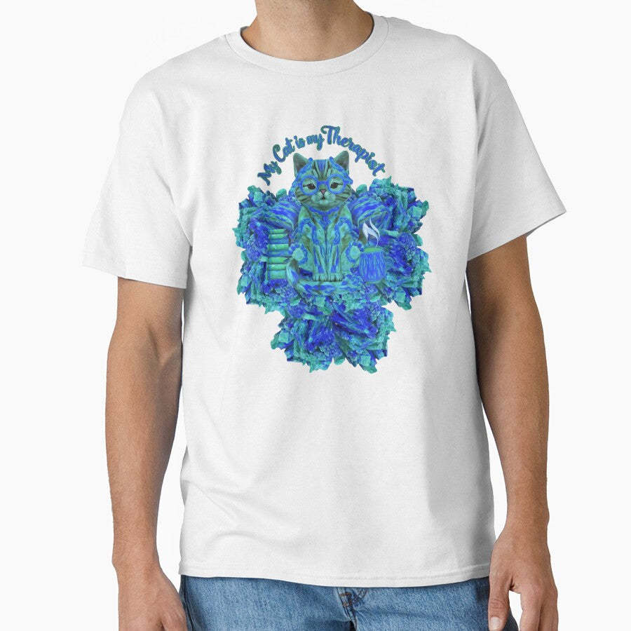 My Cat is My Therapist with Azurite by ArtDesignTp T-Shirts, Hoodie, Sweatshirt | BlankRebels.com (Image 1)
