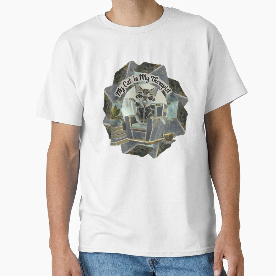 My Cat is My Therapist with Garnet by ArtDesignTp T-Shirts, Hoodie, Sweatshirt | BlankRebels.com (Image 1)