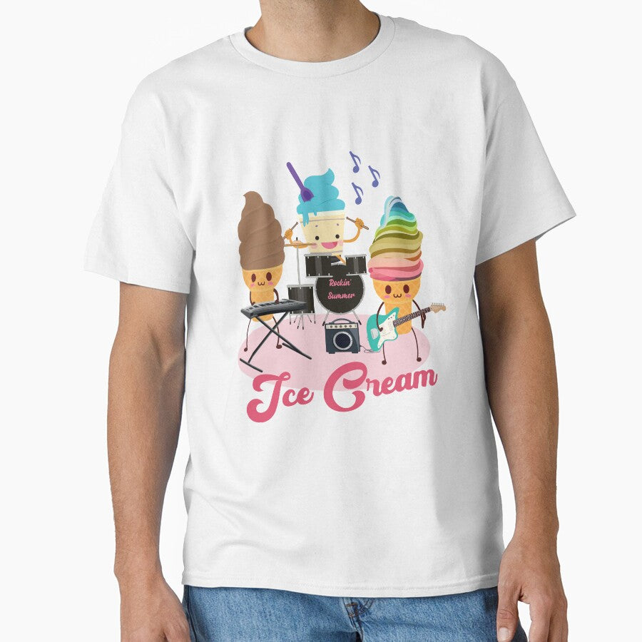 Ice Cream Music Rock Band Rockin' Summer by Jecolds T-Shirts, Hoodie, Sweatshirt | BlankRebels.com (Image 1)