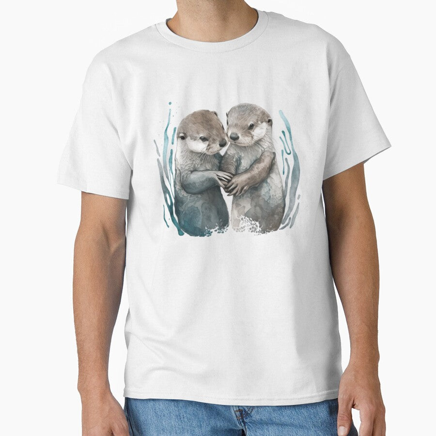 Significant Otters - Otters Holding Hands by DOPANDA . T-Shirts, Hoodie, Sweatshirt | BlankRebels.com (Image 1)