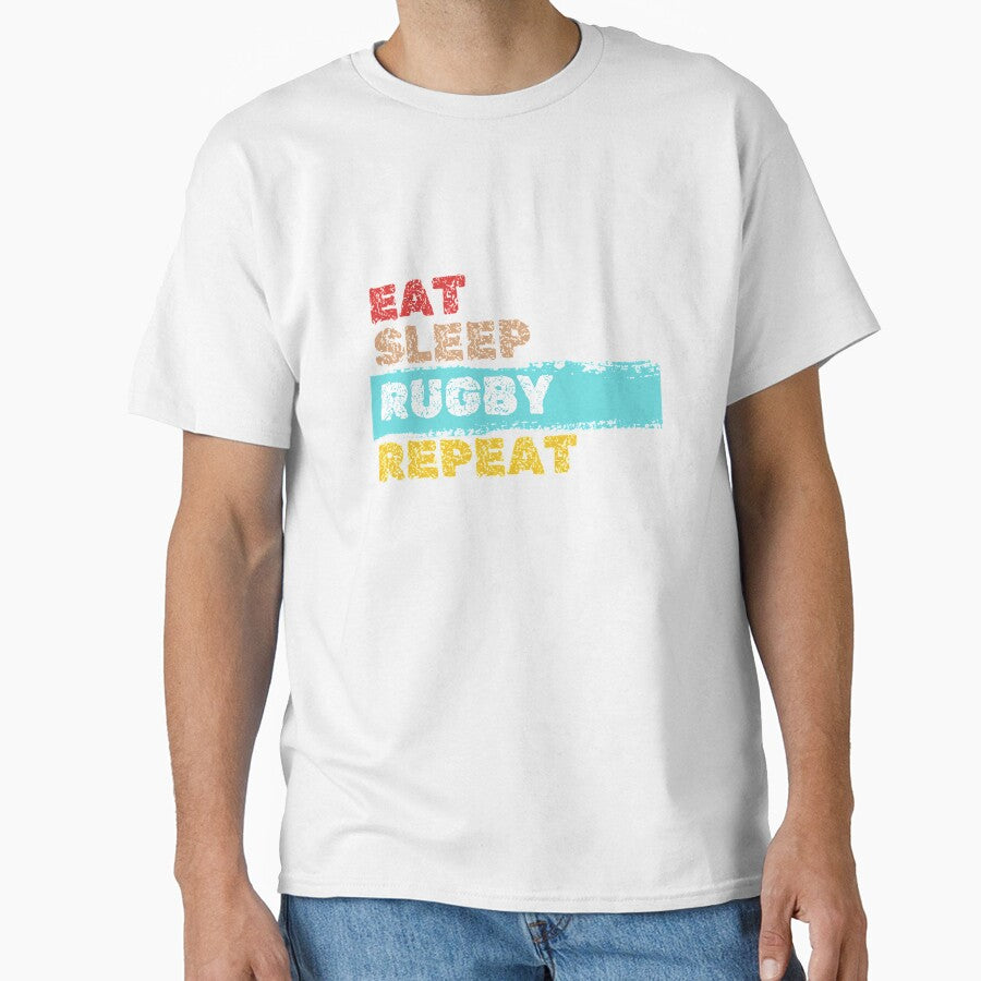 Eat Sleep Rugby Repeat Sports Lovers Gift by GabrieSketcham