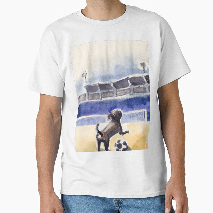 Dog playing soccer at the stadium-Edited AI generated art by Frostp