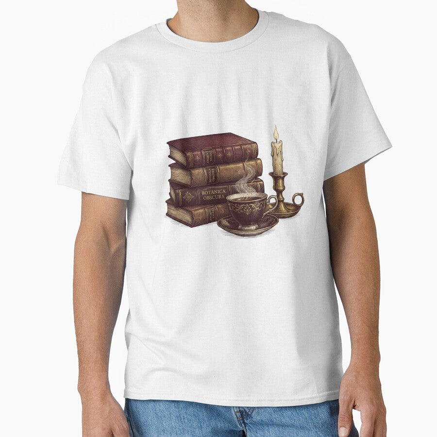Moody Dark Academia Vintage Books & Coffee Aesthetic by Vector Vision T-Shirts, Hoodie, Sweatshirt (Image 1)