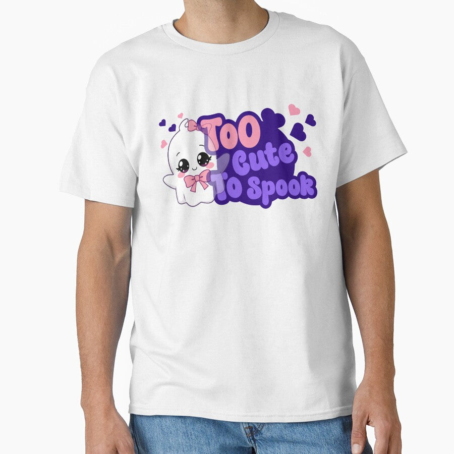 Too Cute To Spook Ghost Shirt – Cute Kawaii Halloween Clothing by Barkyleo Hoodie, Sweatshirt | BlankRebels.com (Image 1)