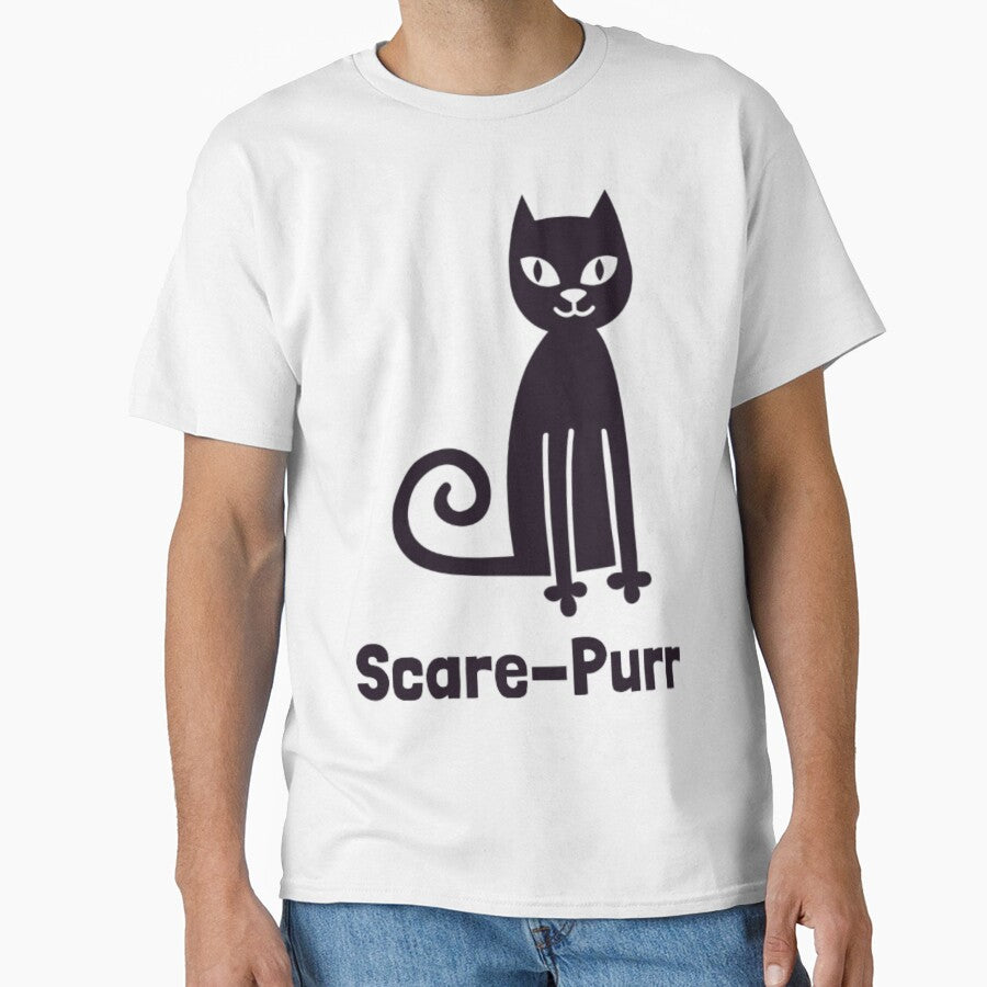 Scare-Purr: Halloween Black Cat by printmala T-Shirts, Hoodie, Sweatshirt | BlankRebels.com (Image 1)