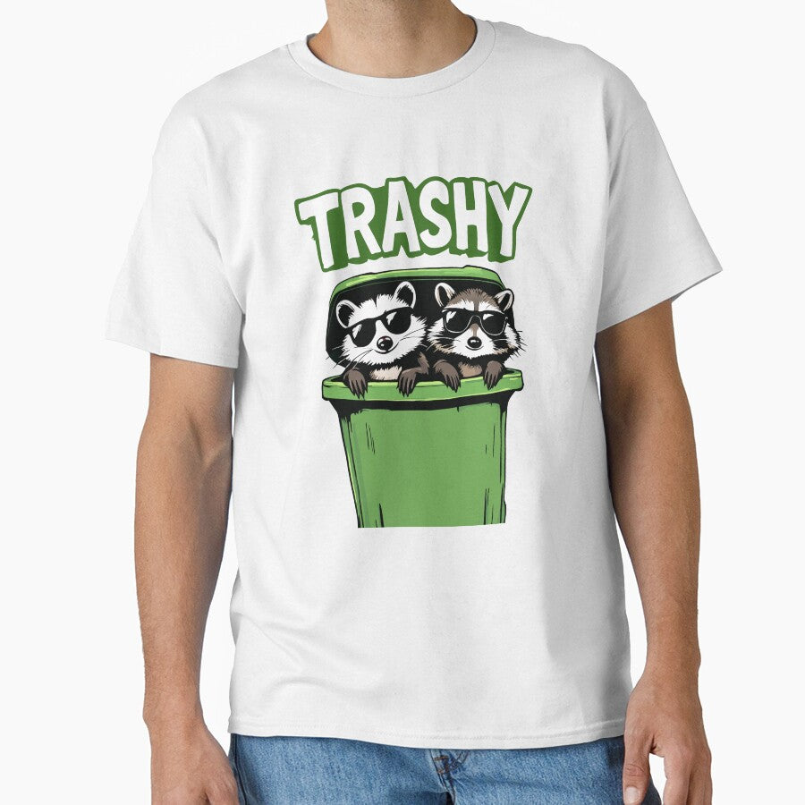 Trashy Funny Animal Raccoon Sunglasses Trash Panda Garbage by PurpleLoveStore T-Shirts, Hoodie, Sweatshirt (Image 1)