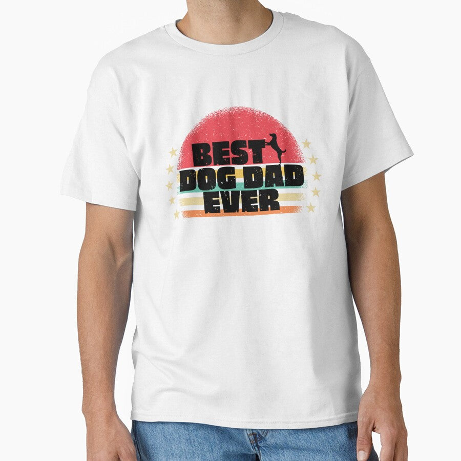 BEST DOG DAD EVER, RETRO SUNSET by DanaMire T-Shirts, Hoodie, Sweatshirt | BlankRebels.com (Image 1)