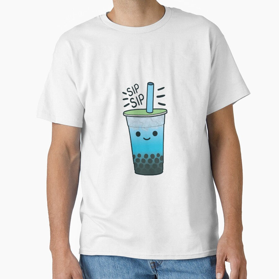 Boba Bubble Milk Tea Drink Blue by the-meowings T-Shirts, Hoodie, Sweatshirt | BlankRebels.com (Image 1)