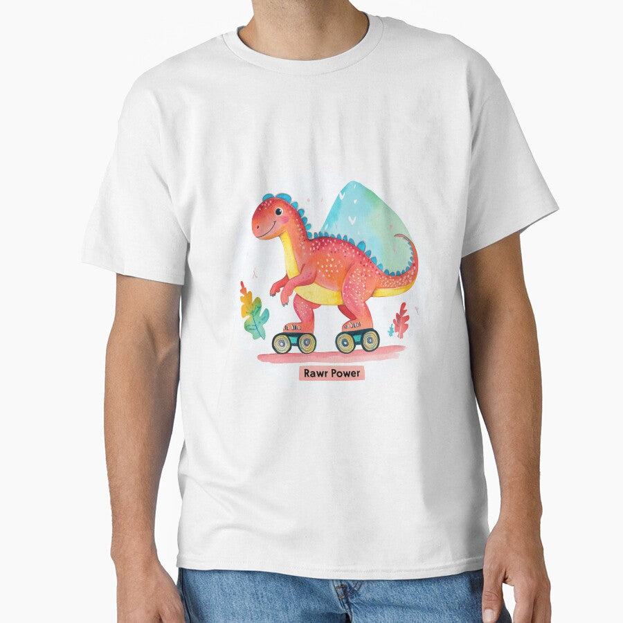 Funny dinosaur on colorful roller skates by Blanket Ink T-Shirts, Hoodie, Sweatshirt | BlankRebels.com (Image 1)