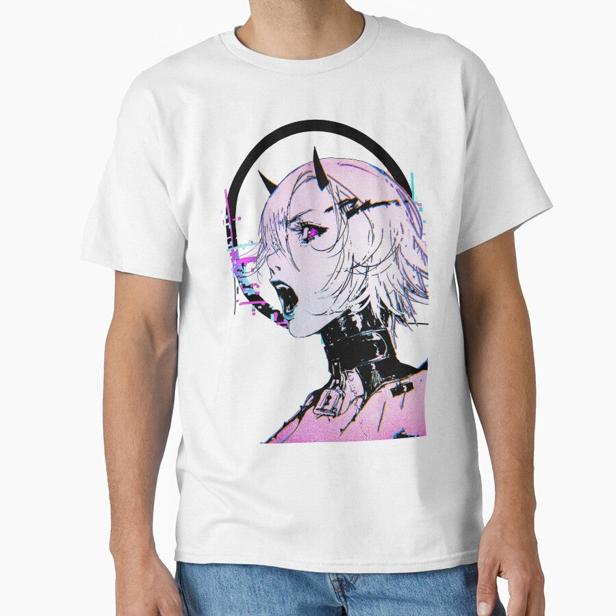 Cyberpunk Glitch Girl Orb Vaporwave Style by OWLvision33