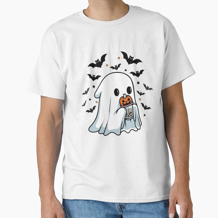 Cute Ghost Boba Tea Halloween Ghost by ArtsyLani T-Shirts, Hoodie, Sweatshirt | BlankRebels.com (Image 1)