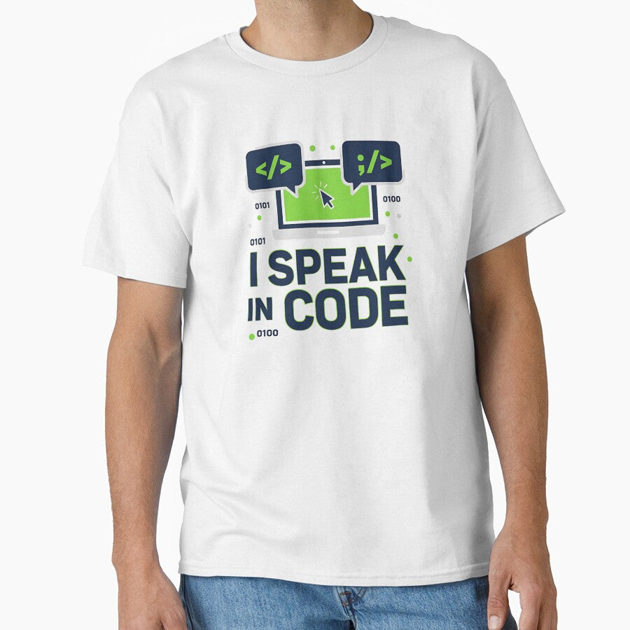 I Speak in Code – Funny Programmer & Developer T-Shirt by Muzgle Hoodie, Sweatshirt | BlankRebels.com (Image 1)