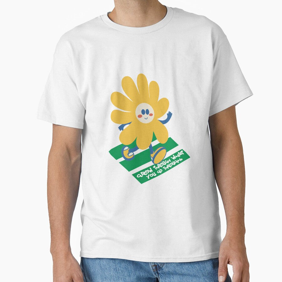 Cute Aesthetic Motivational Flower Smiley by allincolors T-Shirts, Hoodie, Sweatshirt | BlankRebels.com (Image 1)